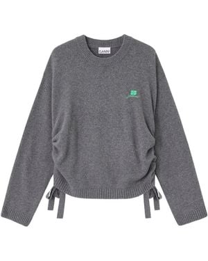 Ganni Side Tie Details Jumper - Grey