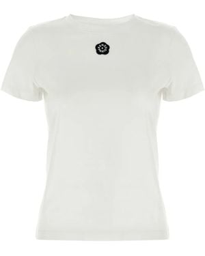 KENZO T-Shirt Met Bloemenprint - Wit