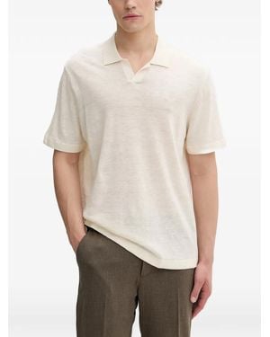 Les Deux Logo-Embroidered Open-Collar Polo Shirt - White