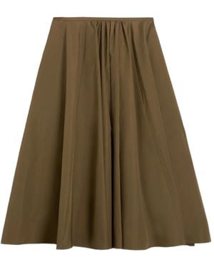 Aspesi A-Line Gathered Midi Skirt - Green
