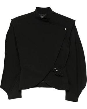 Mugler バックル ハイネックジャケット - ブラック