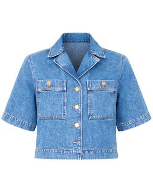 Officine Generale Enna Pocket-Details Denim Shirt - Blue