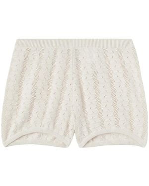 Palm Angels Chain-Detail Knitted Short - White