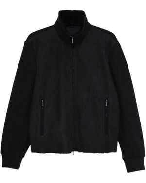Giorgio Armani High-Neck Bomber Jacket - Black
