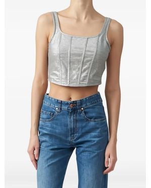 Brunello Cucinelli Corset-Style Crop Top - Blue