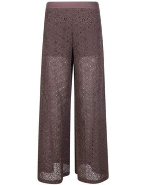 Pinko Embroidered Trousers - Brown