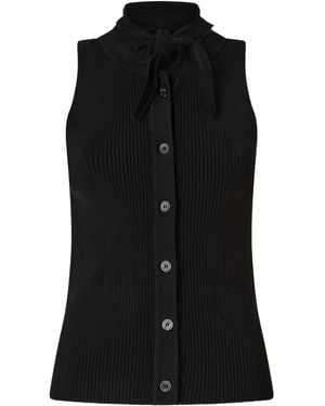 Pinko Neve Top With Bandana Knot And Buttons - Black