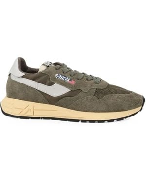 Autry Suede And Nylon Mesh Trainers With Embroidered Tongue Detail - Multicolour