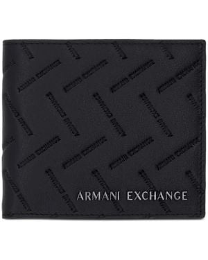 ARMANI EXCHANGE Logo-Debossed Wallet - Black