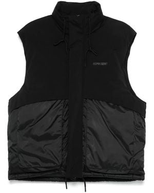 Represent Layered Puffer Gilet - Black