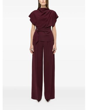 Nissa Pressed-Crease Trousers - Purple