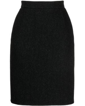 Jil Sander ヘリンボーン ハイウエストスカート - ブラック