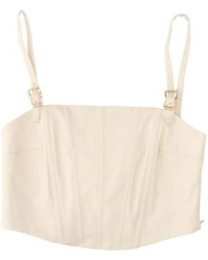 Cult Gaia Loren Buckle-Strap Corset Top - Natural