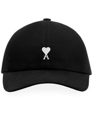 Ami Paris Ami De Coeur Embroidery Cap - Black