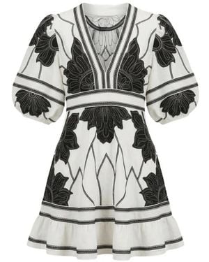 Scarlett Poppies Petal Whispers Embroidered Dress - Grey