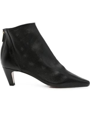 BIANCADI Perforated Leather Ankle Boots - Black