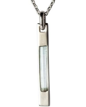 Parts Of 4 Sterling Talisman Aquamarine Necklace - White