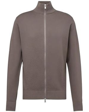 DRYKORN Zip-Up Textured-Knit Sweater - Brown