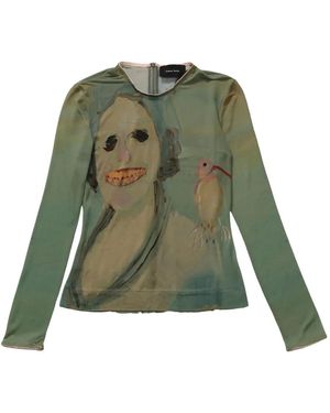 Simone Rocha Graphic-print long-sleeve top - Verde