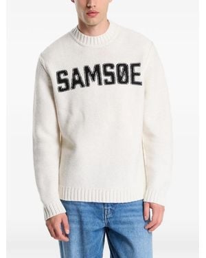 Samsøe & Samsøe Jersey Sadavide Con Cuello Redondo - Blanco