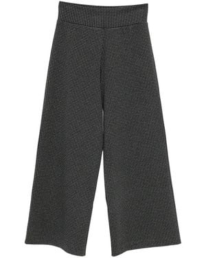 Niu Houndstooth-Pattern Wide-Leg Pants - Gray