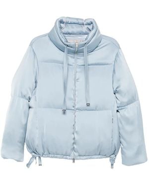 Herno Quilted High-Neck Zip-Up Jacket - Blue