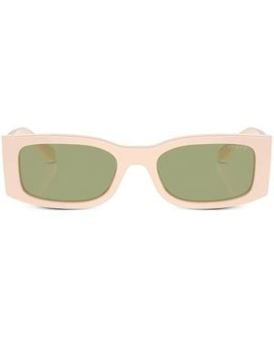 Vogue Eyewear Logo-Print Rectangle-Frame Sunglasses - Natural