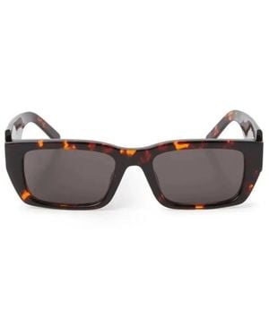 Palm Angels Rectangular-Frame Tortoiseshell Sunglasses - Grey