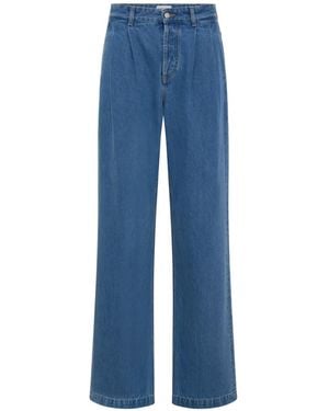 Marine Serre Pleated Loose-Fit Jeans - Blue