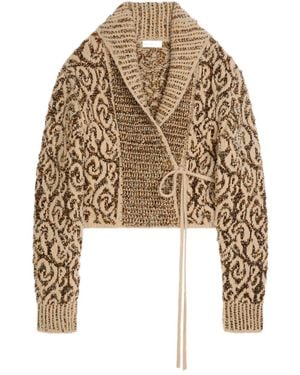 Dries Van Noten Gewikkeld Vest Met Jacquard - Naturel