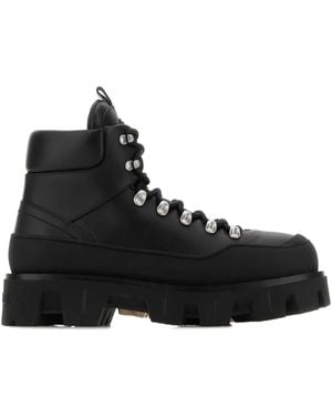 Moncler Peak Trek Leather Ankle Boots - Black