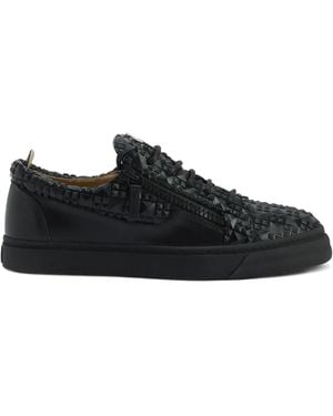 Giuseppe Zanotti The Manhattan Zip-Detail Woven Trainers - Black