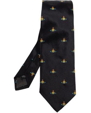 Vivienne Westwood Orb-Motif Tie - Black