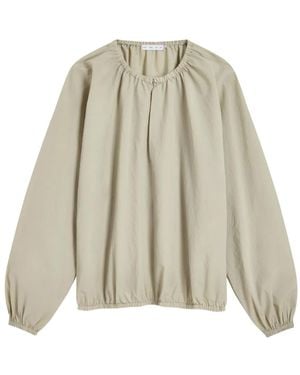 Proenza Schouler Gathered-Neckline Blouse - Natural