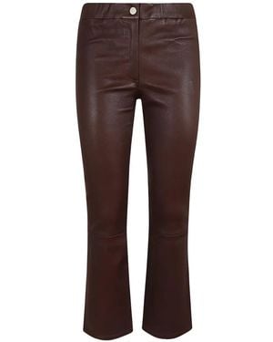 Arma Lively Leather Flared Trousers - Braun
