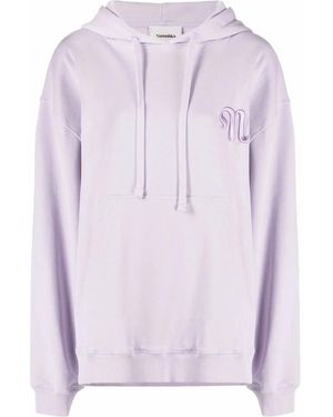 Nanushka Logo-Embroidered Organic Cotton Hoodie - Pink