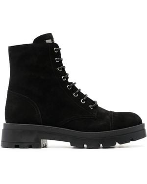 Giuseppe Zanotti Rombos Suede Combat Boots - Black