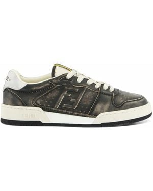 Fendi Match Leather Trainers - White