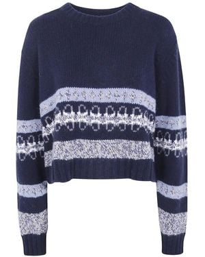 Nuur Pullover Mit Intarsien-Motiv - Blau