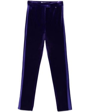 Nissa High-Waisted Velvet Trousers - Blue