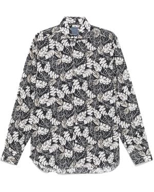 Barba Napoli Floral-Print Shirt - Grey