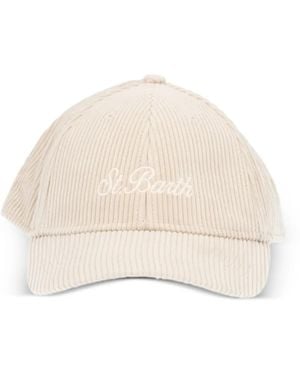 MC2 Saint Barth Corduroy Logo-Embroidered Cap - Natural