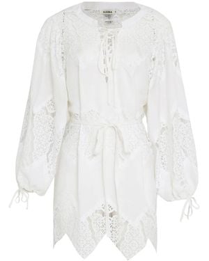 Amir Slama Lace-Panelled Dress - White