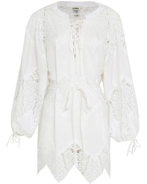 Amir Slama Lace-Panelled Dress - White