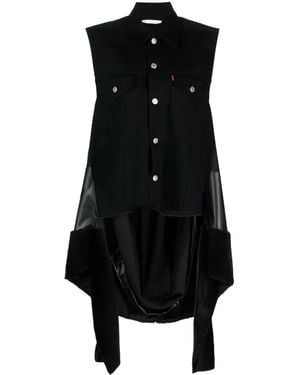 Junya Watanabe Draped Denim Vest - Black