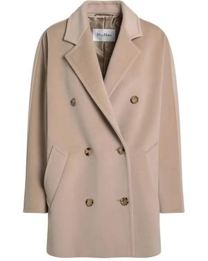 Max Mara Rebus Double-Breasted Coat - Natural