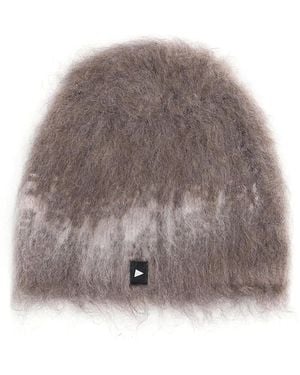 and wander Brushed-Finish Logo-Patch Beanie Hat - Gray