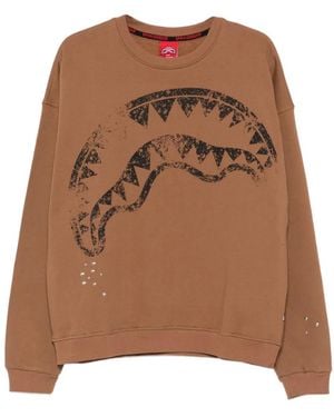 Sprayground Sweatshirt mit Hai-Stempel - Braun