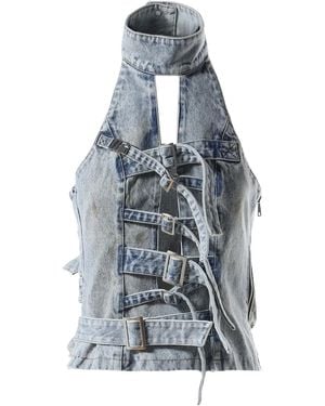 Natasha Zinko Haut En Jean À Bretelles - Bleu