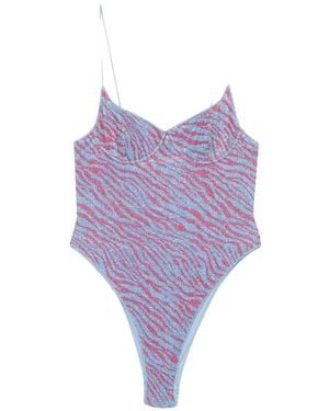 Oséree Zebra-Print Underwired Swimsuit - Purple